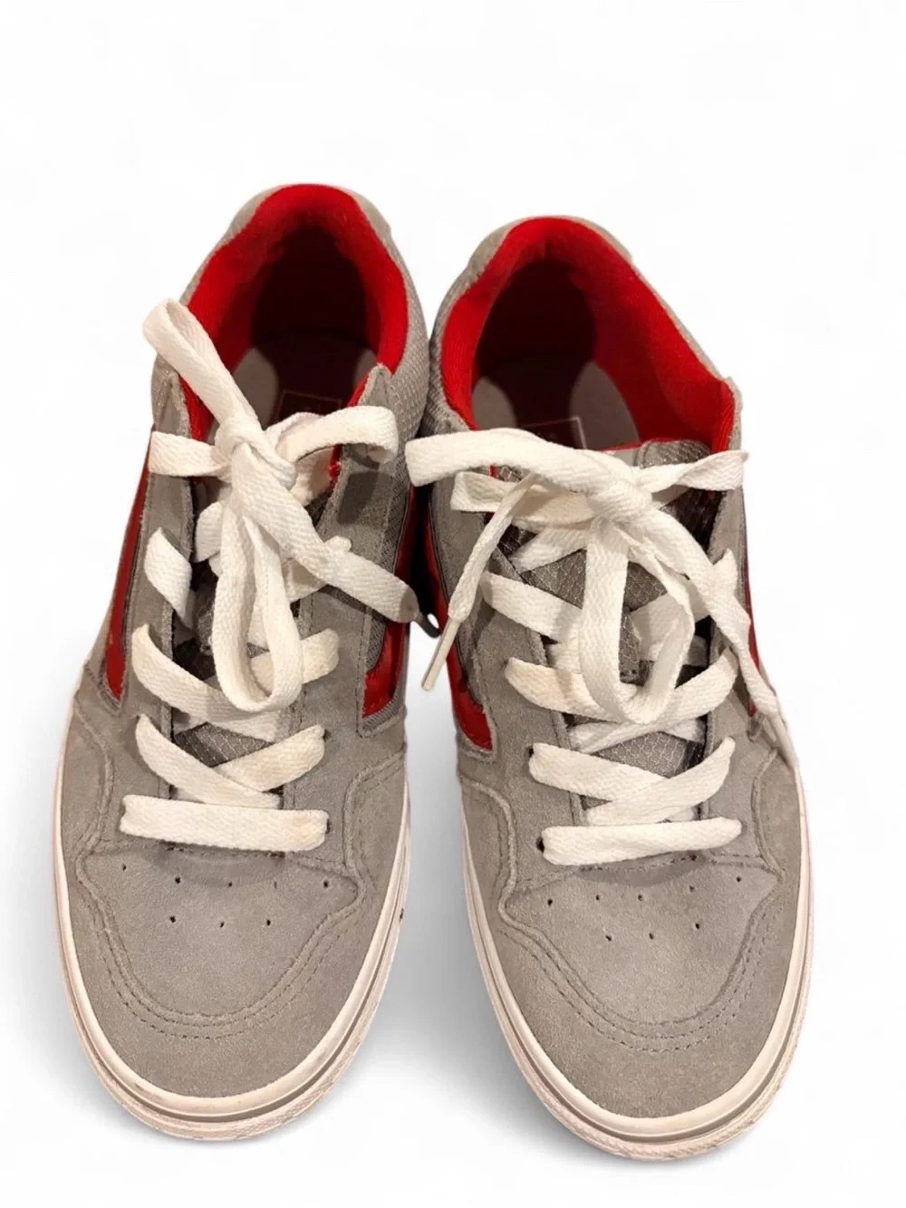 Vans Caldrone Youth 5.5 Charcoal and Red Skate Sneakers Shoes Streetwear Punk